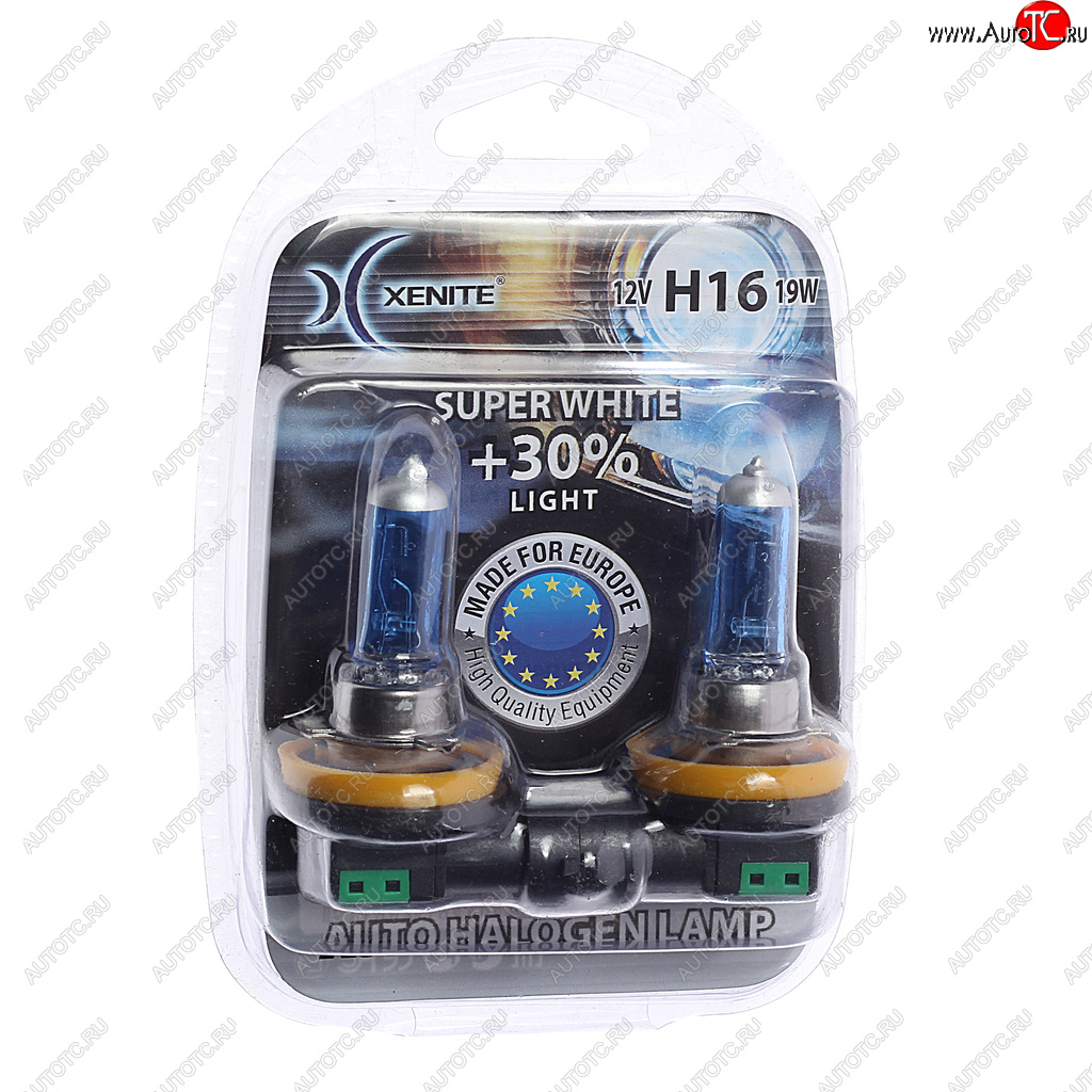 639 р. Лампа 12V H16 19W PGJ19-3 +30% 4000К блистер (2шт.) Super White XENITE XENITE 1007069  с доставкой в г. Пермь