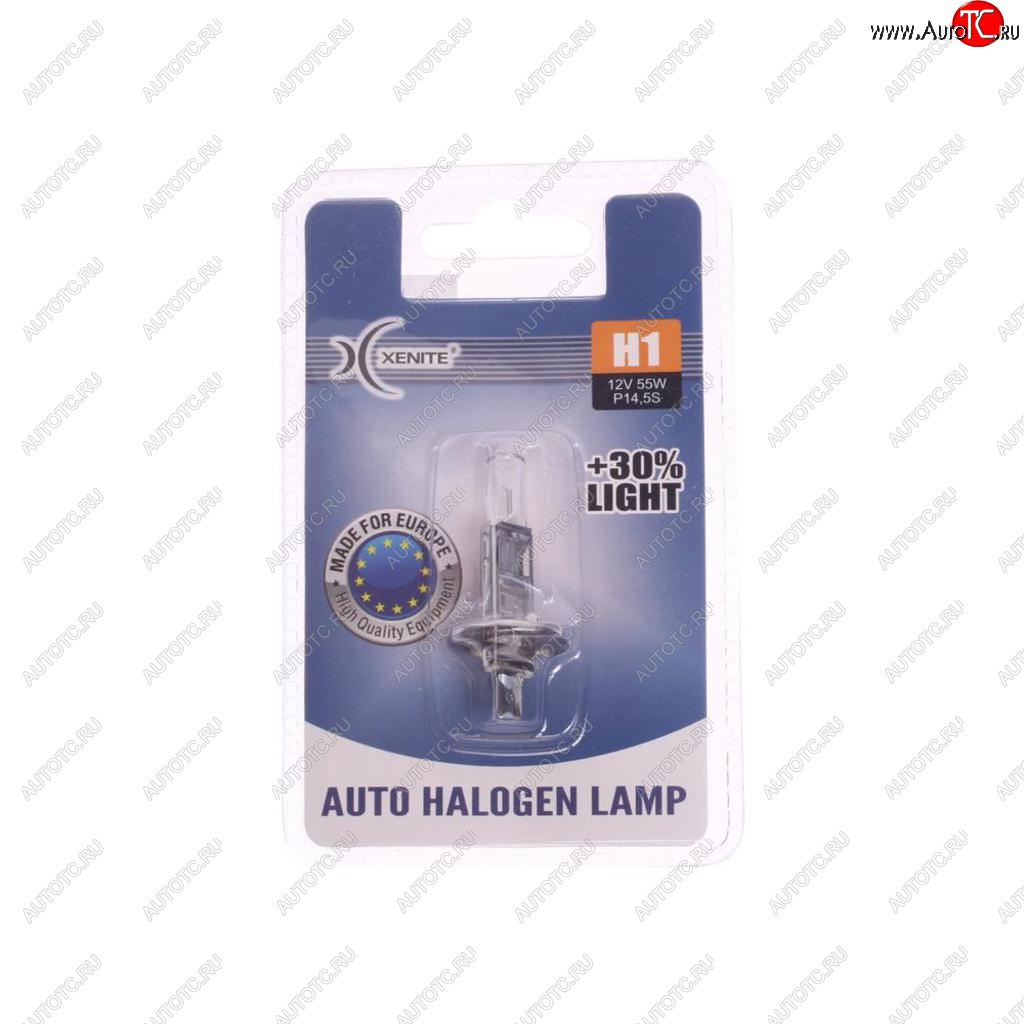 153 р. Лампа 12V H1 55W P14.5s +30% 3200К блистер (1шт.) XENITE XENITE 1007086  с доставкой в г. Пермь