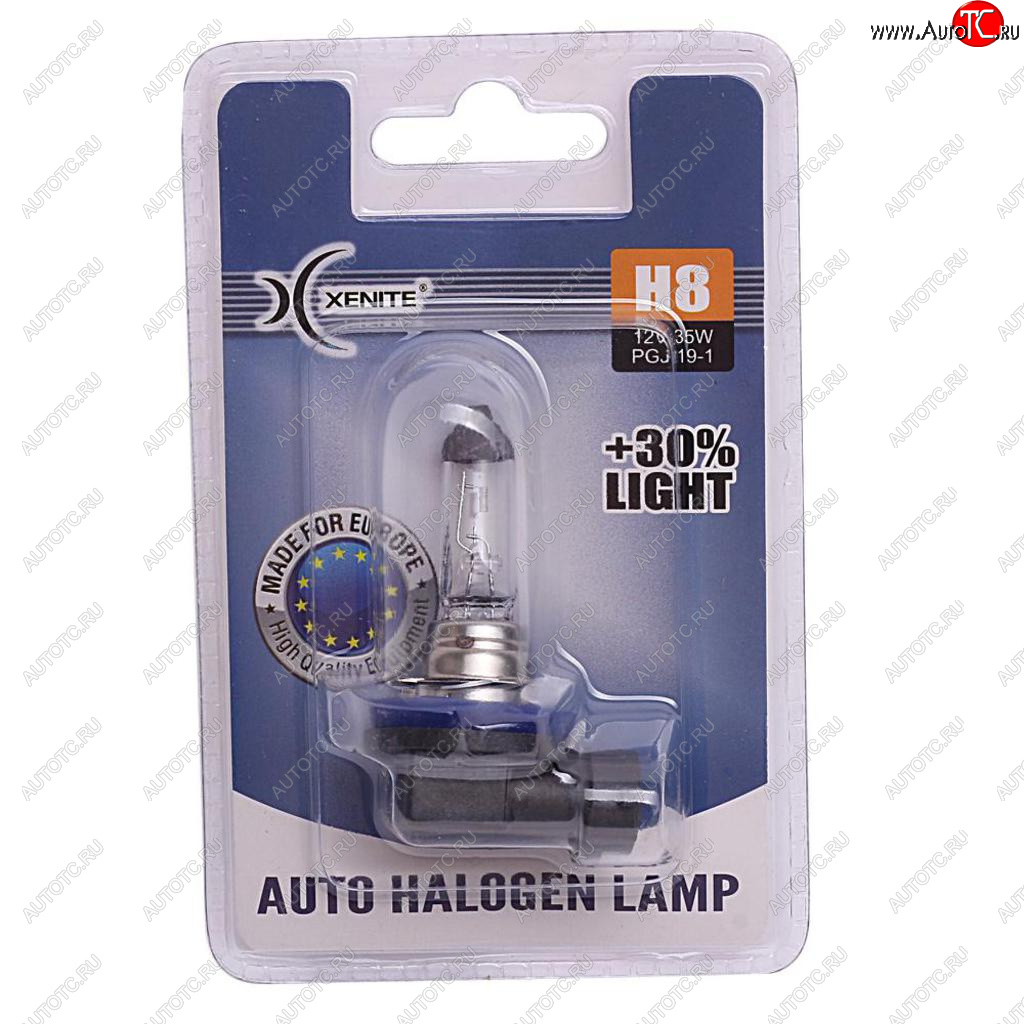379 р. Лампа 12V H8 35W PGJ19-1 +30% 3200К блистер (1шт.) XENITE XENITE 1007091  с доставкой в г. Пермь
