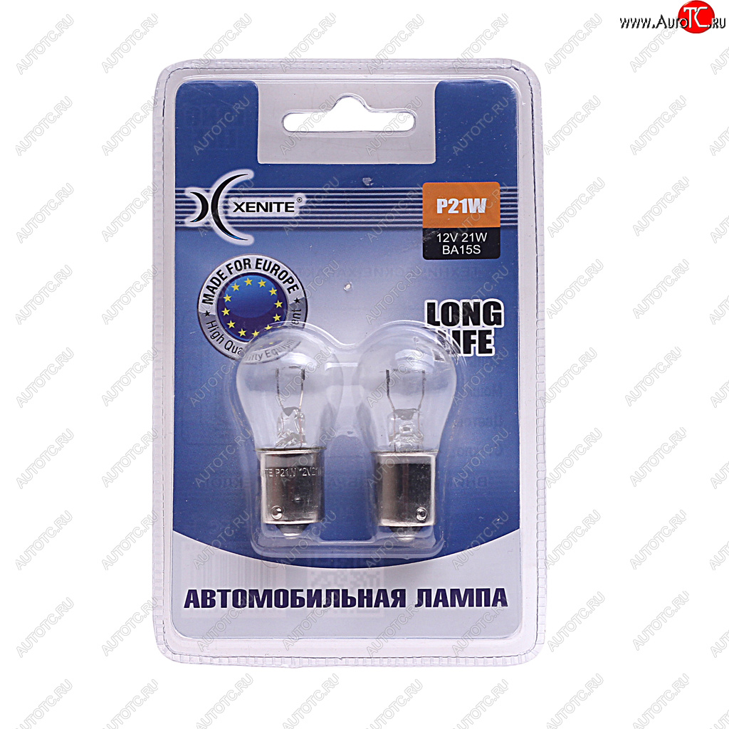 137 р. Лампа 12V P21W BA15s 3200К блистер (2шт.) Long Life XENITE XENITE 1007112  с доставкой в г. Пермь