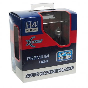 919 р. Лампа 12V H4 6055W P43t +100% 3600К бокс (2шт.) Premium XENITE XENITE 1007119  с доставкой в г. Пермь. Увеличить фотографию 2