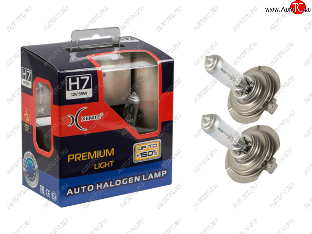 1 049 р. Лампа 12V H7 55W PX26d +150% бокс (2шт.) XENITE XENITE 1007162  с доставкой в г. Пермь