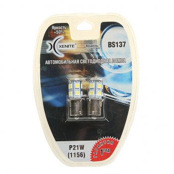 419 р. Лампа светодиодная 12V P21W 2.4W BA15S блистер (2шт.) XENITE XENITE 1009237  с доставкой в г. Пермь. Увеличить фотографию 1