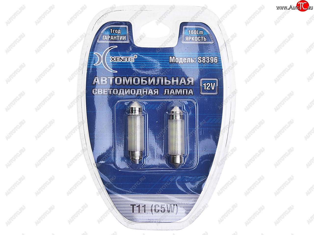 234 р. Лампа светодиодная 12V C5W SV8.5-8 блистер (2шт.) XENITE XENITE 1009325  с доставкой в г. Пермь