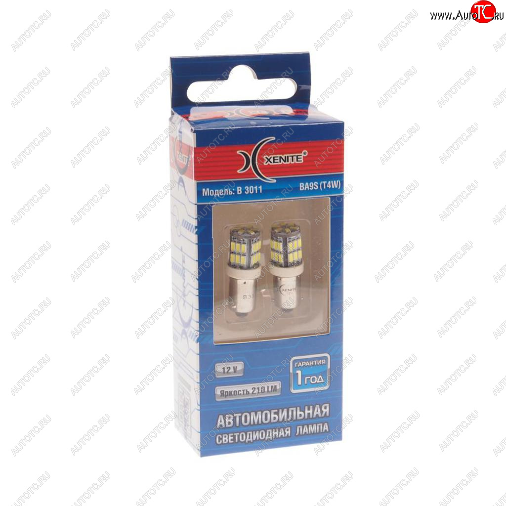 379 р. Лампа светодиодная 12V Т4W 0.5W BA9S белая блистер (2шт.) XENITE XENITE 1009544  с доставкой в г. Пермь