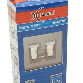 243 р. Лампа светодиодная 12V T4W BA9s 55Lm бокс (2шт.) XENITE XENITE 1009545  с доставкой в г. Пермь. Увеличить фотографию 2