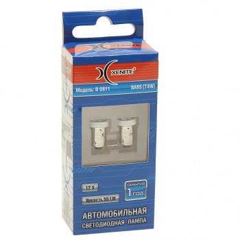 243 р. Лампа светодиодная 12V T4W BA9s 55Lm бокс (2шт.) XENITE XENITE 1009545  с доставкой в г. Пермь. Увеличить фотографию 1