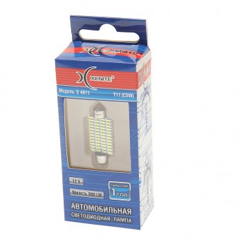285 р. Лампа светодиодная 12V C5W SV8.5-8 двухцокольная блистер (1шт.) XENITE XENITE 1009546  с доставкой в г. Пермь. Увеличить фотографию 1
