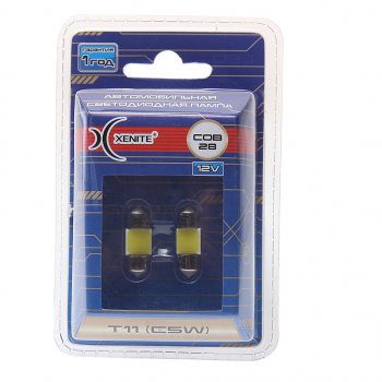 539 р. Лампа светодиодная 12V C5W SV8.5-8 двухцокольная блистер (2шт.) XENITE XENITE 1009582  с доставкой в г. Пермь. Увеличить фотографию 1