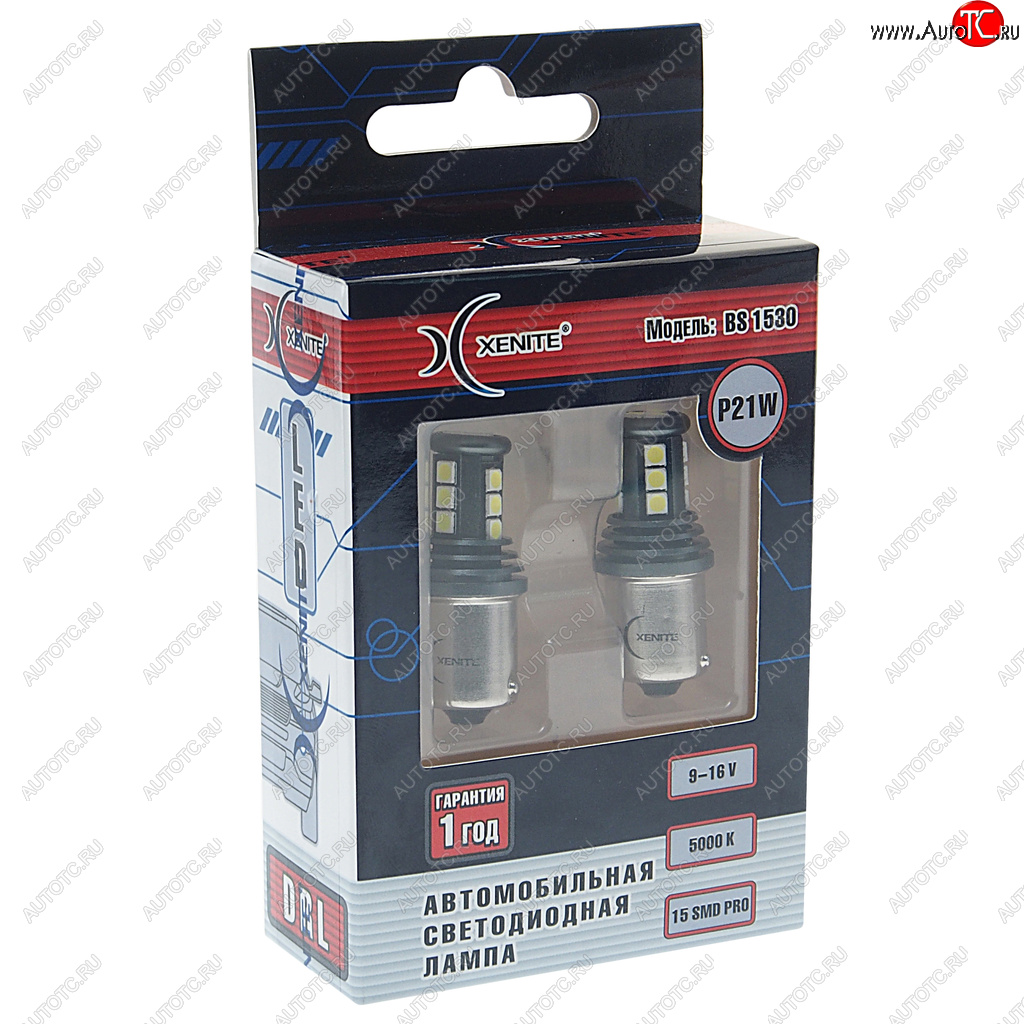 919 р. Лампа светодиодная 12V P21W BA15S блистер (2шт.) XENITE XENITE 1009609  с доставкой в г. Пермь