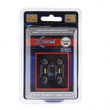 629 р. Лампа светодиодная 12V C5W SV8.5-8 36мм двухцокольная блистер (2шт.) XENITE XENITE 1009616  с доставкой в г. Пермь. Увеличить фотографию 1