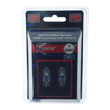 294 р. Лампа светодиодная 12V W5W T10W W2.1х9.5d бесцокольная блистер (2шт.) XENITE XENITE 1009641  с доставкой в г. Пермь. Увеличить фотографию 1