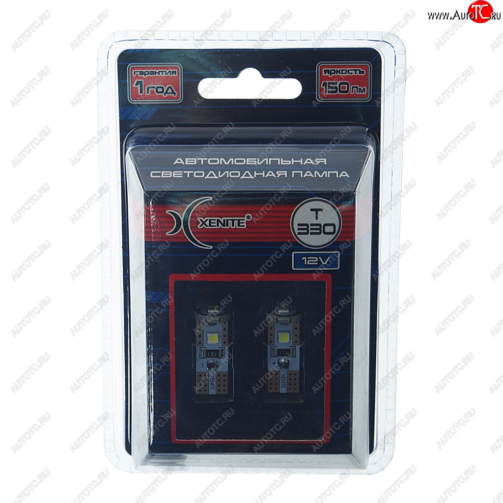 294 р. Лампа светодиодная 12V W5W T10W W2.1х9.5d бесцокольная блистер (2шт.) XENITE XENITE 1009641  с доставкой в г. Пермь
