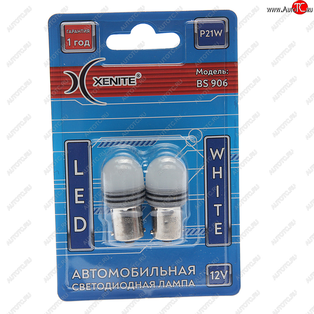 459 р. Лампа светодиодная 12V P21W BA15S блистер (2шт.) XENITE XENITE 1009653  с доставкой в г. Пермь