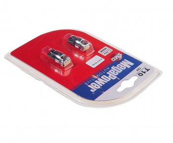 226 р. Лампа светодиодная 12V W5W T10 W2.1x9.5d 6000K 3 LED блистер (2шт.) MEGAPOWER MEGAPOWER-AUTOMOTIVE 10111w-2бл  с доставкой в г. Пермь. Увеличить фотографию 2