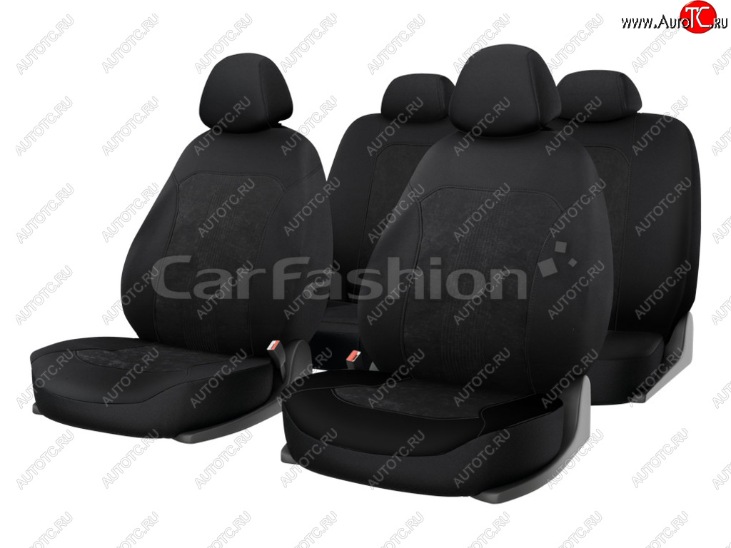 2 199 р. Универсальные чехлы сидений (майка, 11 предм., экокожа) Тrend plus CARFASHION Peugeot 308 T9 хэтчбек 5 дв. дорестайлинг (2013-2018) (черный)  с доставкой в г. Пермь