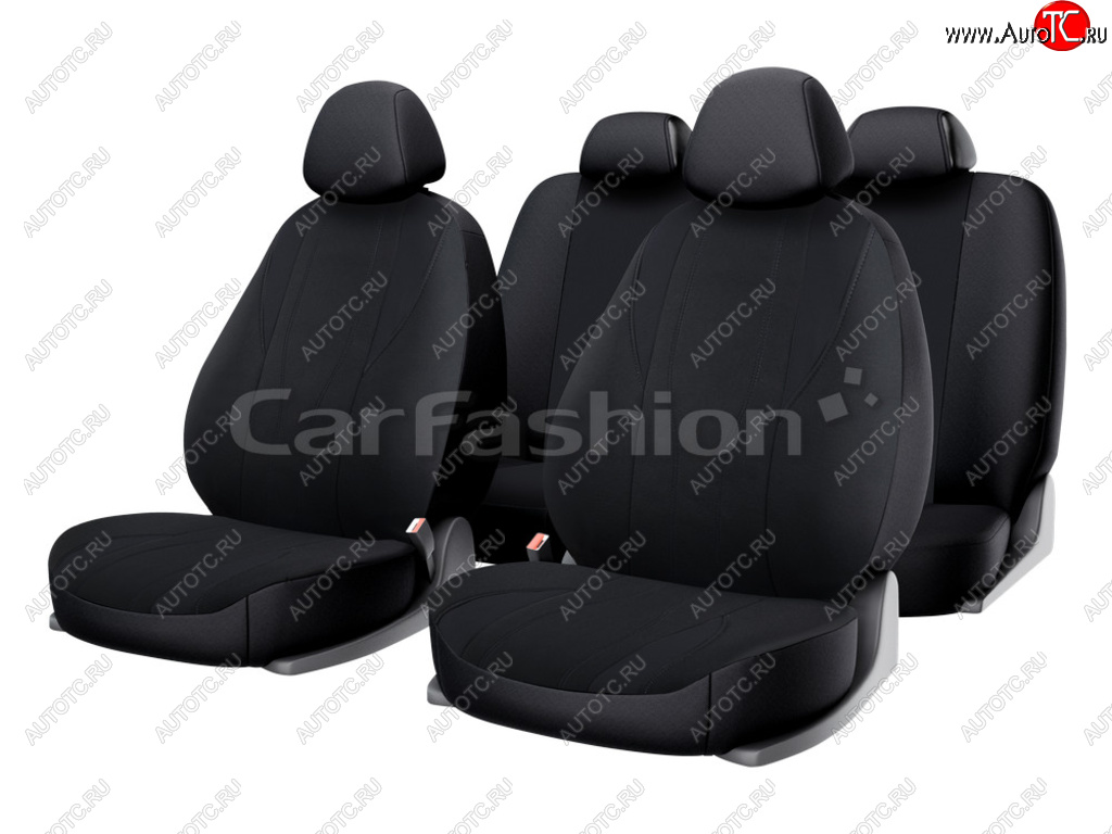 2 099 р. Универсальные чехлы сидений (майка, 11 предм., полиэстер)Golf CARFASHION Honda Mobilio 2 DD4,DD5 дорестайлинг (2013-2017) (черный)  с доставкой в г. Пермь