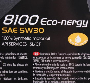 5 999 р. Масло моторное 8100 ECO-NERGY 5W30 синт.5л MOTUL MOTUL 102898  с доставкой в г. Пермь. Увеличить фотографию 2