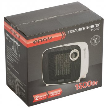2 399 р. Тепловентилятор 1.5кВт (15кв.м) настольный черно-белый ENGY ENGY 102983  с доставкой в г. Пермь. Увеличить фотографию 3