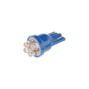 19 р. Лампа светодиодная 12V W5W T10 W2.1x9.5d 4 LED Blue MEGAPOWER MEGAPOWER-AUTOMOTIVE 10313b  с доставкой в г. Пермь. Увеличить фотографию 1