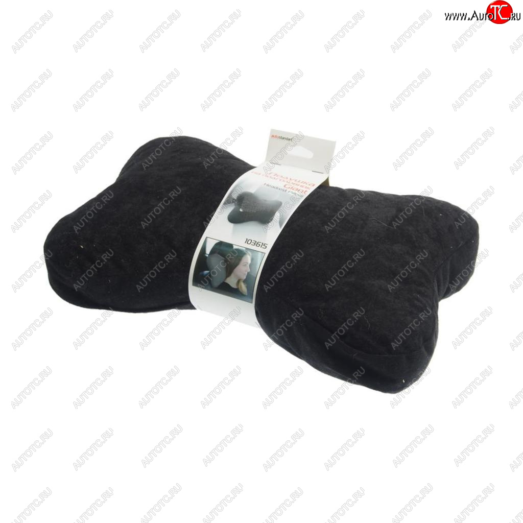 459 р. Подушка на подголовник 38х25см черная Giant AUTOSTANDART AUTOSTANDART 103615  с доставкой в г. Пермь
