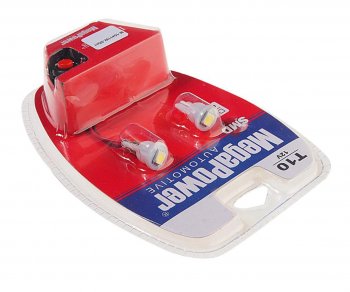 139 р. Лампа светодиодная 12V W5W T10 W2.1x9.5d 6000K с тестером блистер (2шт.) MEGAPOWER MEGAPOWER-AUTOMOTIVE 10411w-2блт  с доставкой в г. Пермь. Увеличить фотографию 2