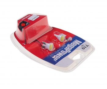 299 р. Лампа светодиодная 12V W5W T10 W2.1x9.5d 6000K с тестером блистер (2шт.) MEGAPOWER MEGAPOWER-AUTOMOTIVE 10514w-2блт  с доставкой в г. Пермь. Увеличить фотографию 2