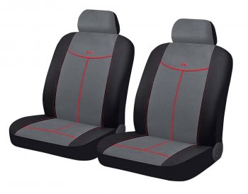 Универсальные чехлы сидений (майка, 4 предм., алькантара) Alcantara Front CARFASHION  (черно-серые)