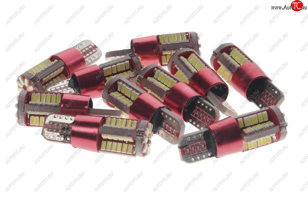 154 р. Лампа светодиодная 1224V W5W T10W W2.1x9.5d 6000K 57 SMD линза с обманкой White MEGA ELECTRIC MEGA ELECTRIC 10570  с доставкой в г. Пермь
