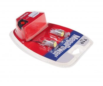 299 р. Лампа светодиодная 12V W5W T10 W2.1x9.5d 6000K с тестером блистер (2шт.) MEGAPOWER MEGAPOWER-AUTOMOTIVE 10614w-2блт  с доставкой в г. Пермь. Увеличить фотографию 2