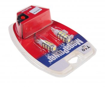 349 р. Лампа светодиодная 12V W5W T10 W2.1x9.5d 6000K 25 LED с тестером блистер (2шт.)MEGAPOWER MEGAPOWER-AUTOMOTIVE 10812w-2блт  с доставкой в г. Пермь. Увеличить фотографию 2