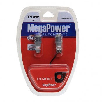 479 р. Лампа светодиодная 12V W5W T10 W2.1x9.5d 6000K с тестером блистер (2шт.) MEGAPOWER MEGAPOWER-AUTOMOTIVE 10916w-2блт  с доставкой в г. Пермь. Увеличить фотографию 1
