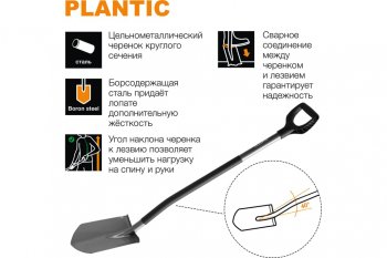 2 269 р. Лопата штыковая с металлическим черенком и ручкой Terra PLANTIC PLANTIC TERRA 11002-01  с доставкой в г. Пермь. Увеличить фотографию 4