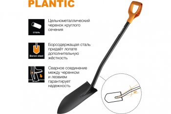 1 779 р. Лопата штыковая с металлическим черенком и ручкой Terra PLANTIC PLANTIC TERRA 11003-01  с доставкой в г. Пермь. Увеличить фотографию 3
