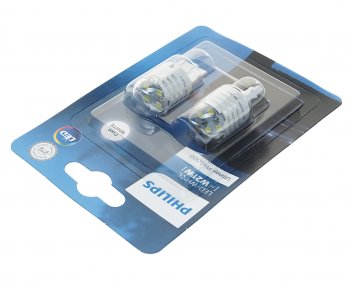 1 399 р. Лампа светодиодная 12V W21W W3x16d 6000K блистер (2шт.) LED White Ultinon Pro3000 PHILIPS PHILIPS 11065u30cw-2бл PHILIPS 11065u30cw-2бл  с доставкой в г. Пермь. Увеличить фотографию 2