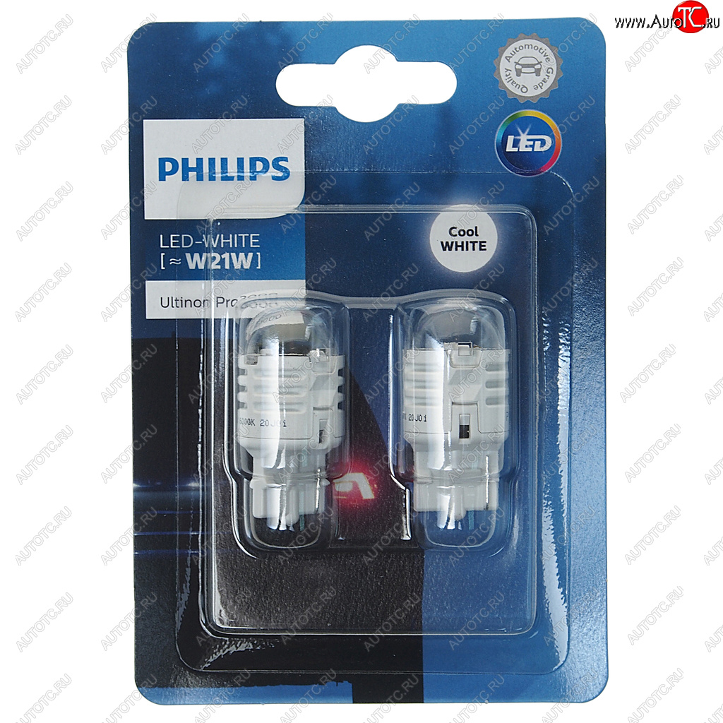 1 399 р. Лампа светодиодная 12V W21W W3x16d 6000K блистер (2шт.) LED White Ultinon Pro3000 PHILIPS PHILIPS 11065u30cw-2бл PHILIPS 11065u30cw-2бл  с доставкой в г. Пермь