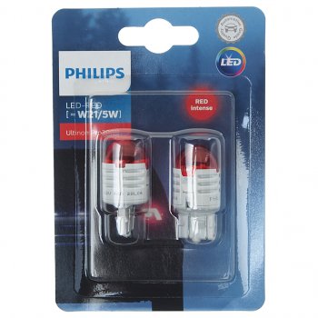 1 899 р. Лампа светодиодная 12V W215W W3x16q блистер (2шт.) LED Red Ultinon Pro3000 PHILIPS PHILIPS 11066u30r-2бл  с доставкой в г. Пермь. Увеличить фотографию 1
