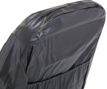 5 199 р. Универсальные чехлы сидений (майка, 11 предм., экокожа) Atom Leather CARFASHION   (черные серая строчка)  с доставкой в г. Пермь. Увеличить фотографию 5