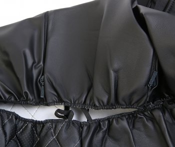 5 199 р. Универсальные чехлы сидений (майка, 11 предм., экокожа) Atom Leather CARFASHION   (черные серая строчка)  с доставкой в г. Пермь. Увеличить фотографию 3