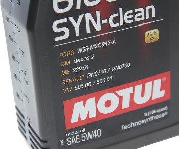 1 159 р. Масло моторное 6100 SYN-CLEAN 5W40 псинт.1л MOTUL MOTUL 111691  с доставкой в г. Пермь. Увеличить фотографию 2