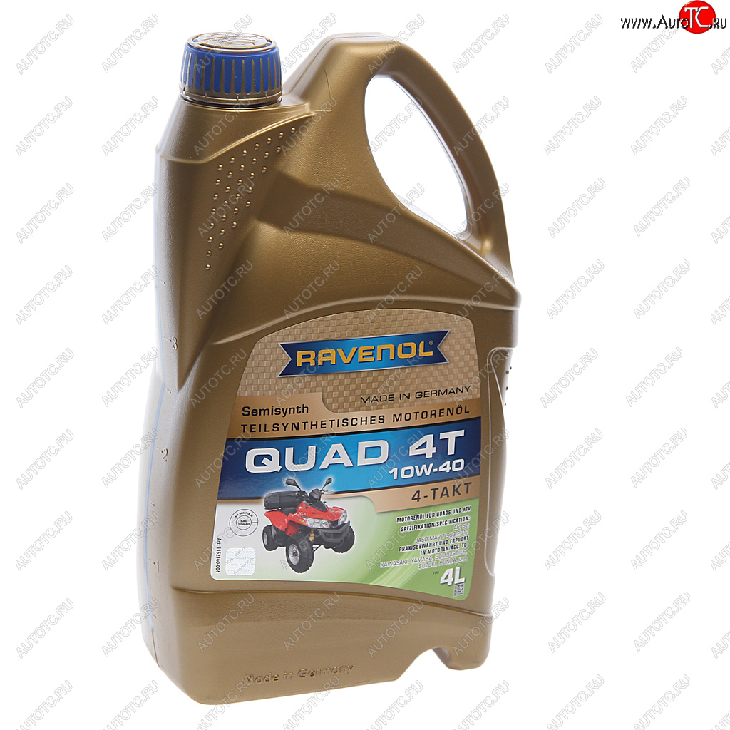 4 999 р. Масло моторное для 4-х тактных двигателей квадроциклов QUAD 4T 10W40 псинт.4л RAVENOL RAVENOL 1152160-004  с доставкой в г. Пермь