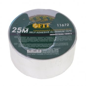 339 р. Лента клейкая алюминиевая 50ммх25м FIT FIT 11672 FIT 11672  с доставкой в г. Пермь. Увеличить фотографию 1