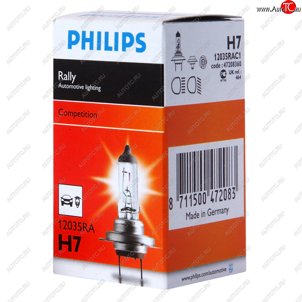 999 р. Лампа 12V H7 80W PX26d Rally PHILIPS PHILIPS 12035rac1 PHILIPS 12035rac1  с доставкой в г. Пермь