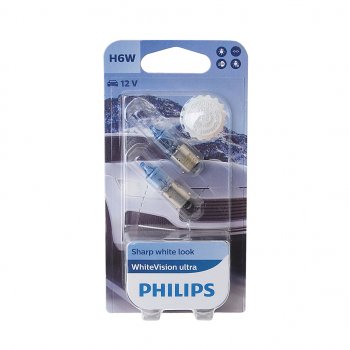 2 199 р. Лампа 12V H6W BAX9s блистер (2шт.) 3100K White Vision Ultra PHILIPS PHILIPS 12036wvu2бл  с доставкой в г. Пермь. Увеличить фотографию 1