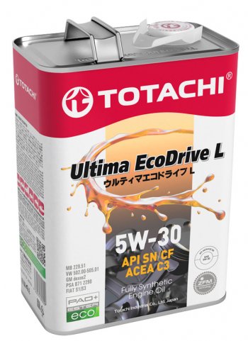3 789 р. Масло моторное ULTIMA ECODRIVE L C3SN 5W30 синт.4л TOTACHI TOTACHI 12104  с доставкой в г. Пермь. Увеличить фотографию 1
