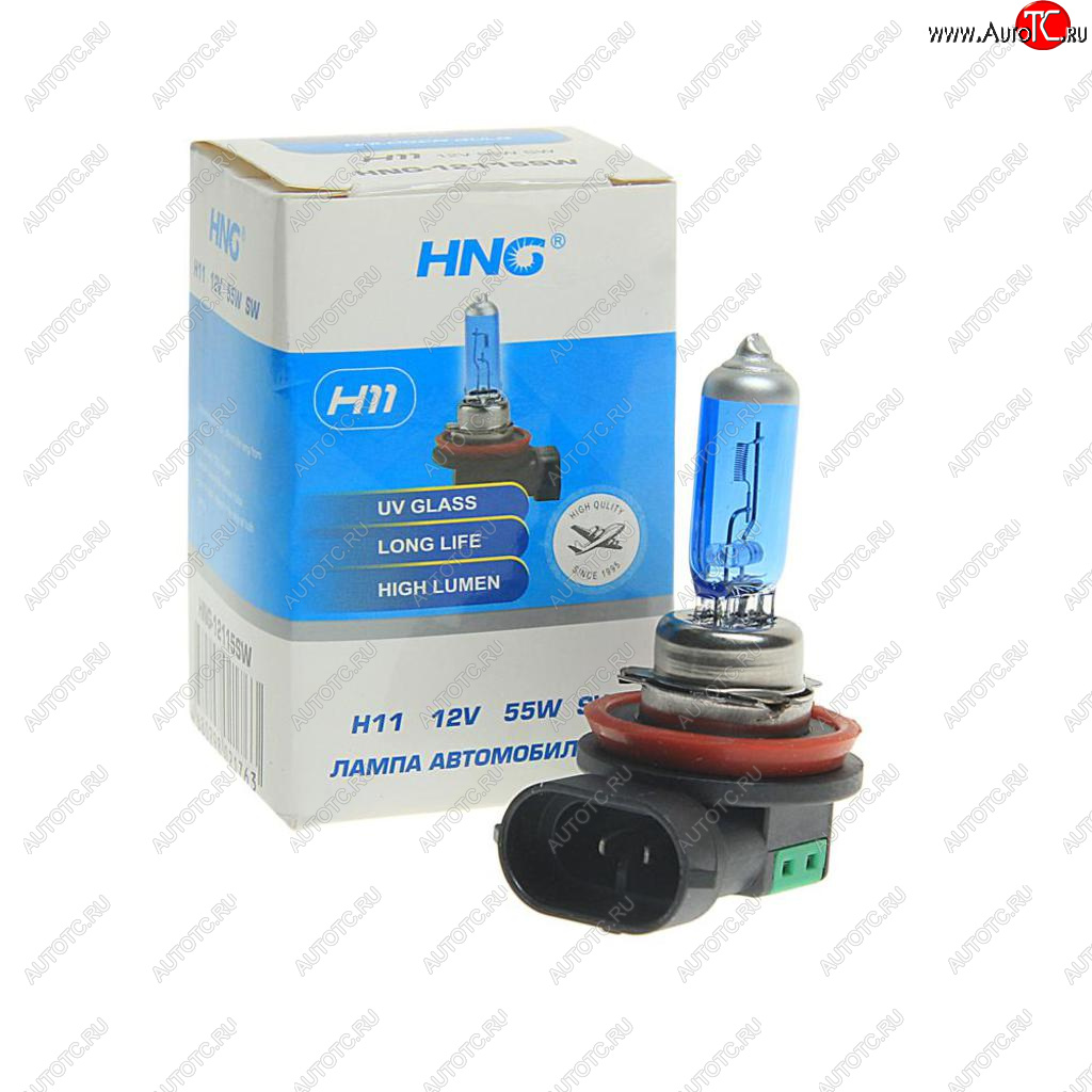 173 р. Лампа 12V H11 55W PGJ19-2 Super White HNG HNG 12115sw  с доставкой в г. Пермь