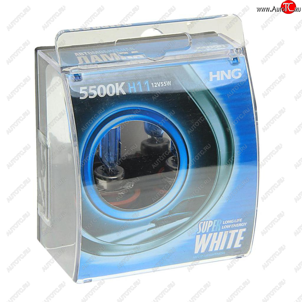 379 р. Лампа 12V H11 55W PGJ19-2 5500К бокс (2шт.) Super White HNG HNG 12115sw2  с доставкой в г. Пермь