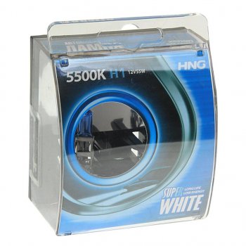 199 р. Лампа 12V H1 55W P14.5s 5500К бокс (2шт.) Super White HNG HNG 12155sw2  с доставкой в г. Пермь. Увеличить фотографию 1