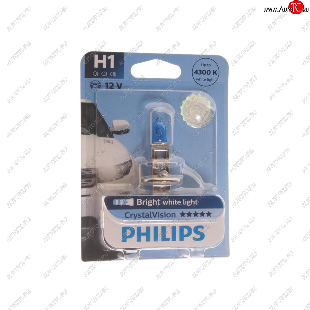1 399 р. Лампа 12V H1 55W P14.5s блистер (1шт.) Crystal Vision PHILIPS PHILIPS 12258cvb1  с доставкой в г. Пермь