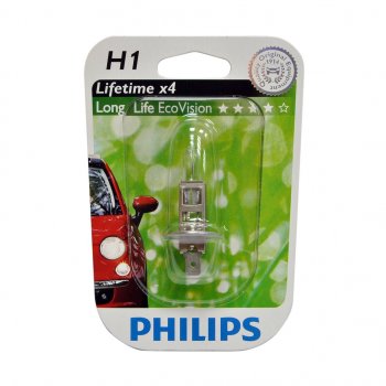 499 р. Лампа 12V H1 55W P14.5s блистер (1шт.) Long Life Eco Vision PHILIPS PHILIPS 12258llecob1  с доставкой в г. Пермь. Увеличить фотографию 1